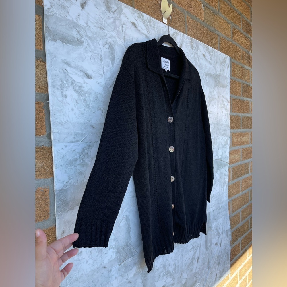 Margaret O'Leary knit front button sweater size small/ medium - Picture 5 of 9